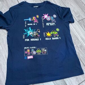 Old Navy Navy Kids' Marvel Pixel-Art Tee with Multicolor Heroes